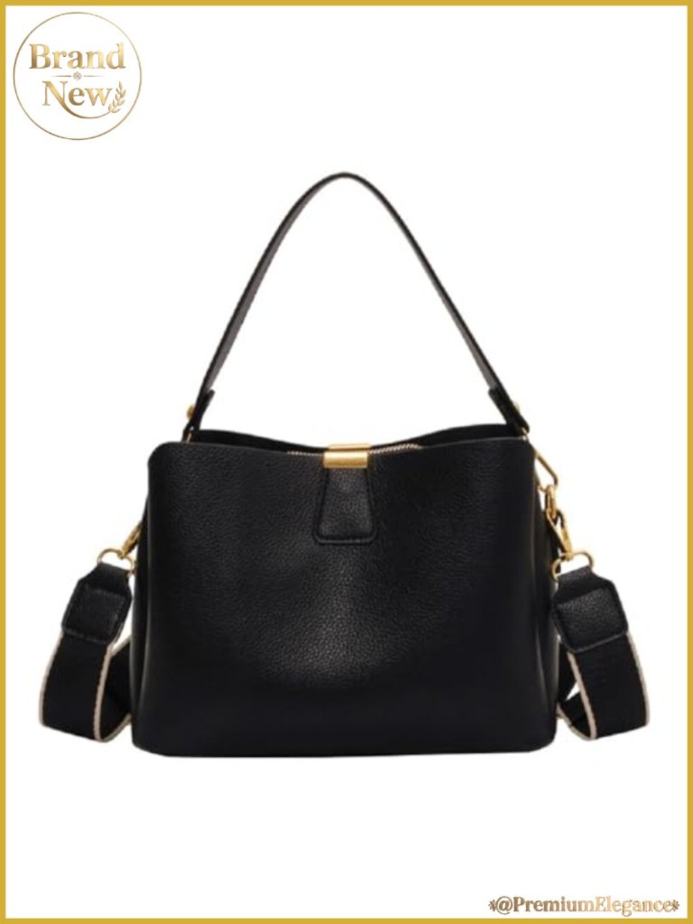 Women Bucket Bag PU Leather Crossbody Shoulder Purse Satchel Handbag Top Handle
